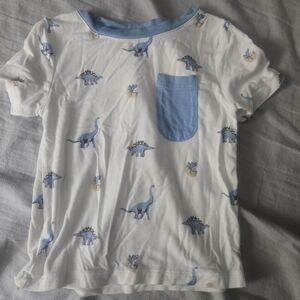 Kyte BABY Dinosaur Print Tee - Blue and White